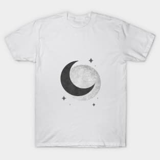 Moon Sparkle - Black and White T-Shirt
